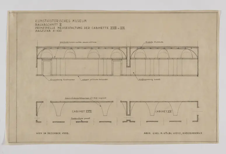 Kunsthistorisches Museum. Bauabschnitt III. Prinzipielle Neugestaltung der Kabinette XVIII und XIX