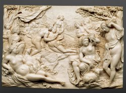 Diana entdeckt die Schwangerschaft der Callisto; Relief