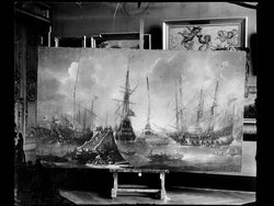 Hafen mit Kriegsschiffen