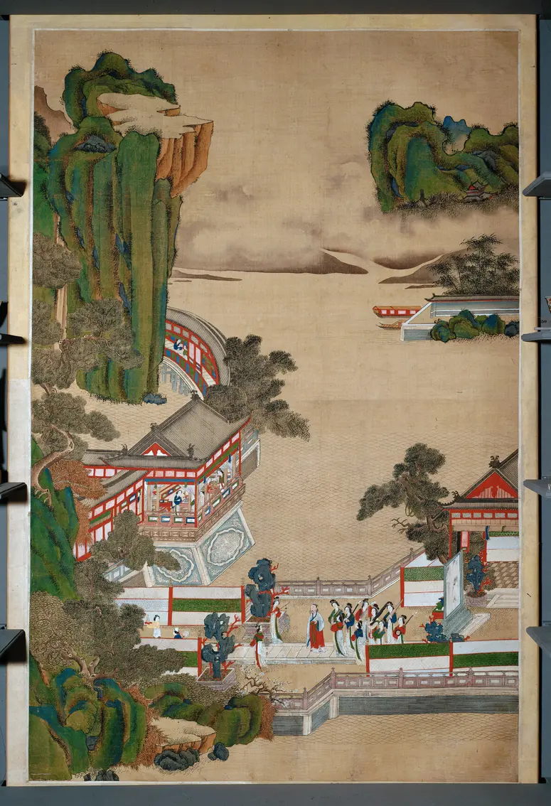 Landschaft mit Pavillons