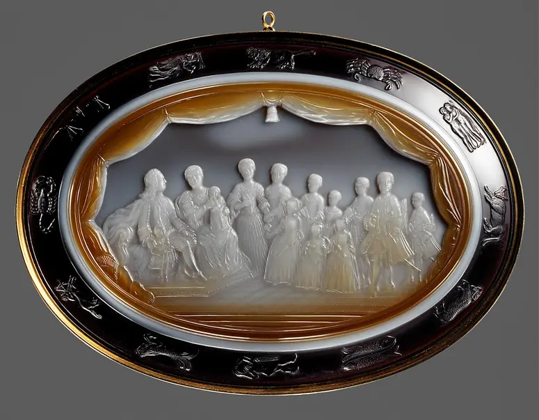 Das Kaiserpaar Franz I. Stephan und Maria Theresia mit ihren Kindern