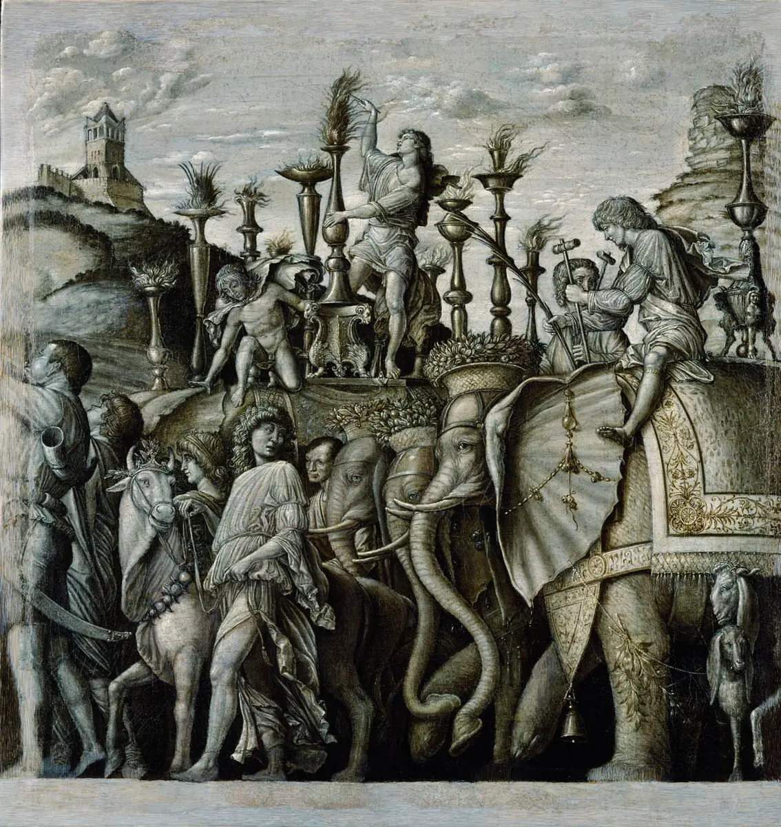 Triumphzug Cäsars: Elefanten