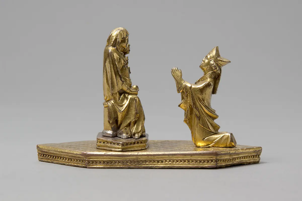 Thronende Madonna mit Bischof (Fragment einer Bischofskrümme)