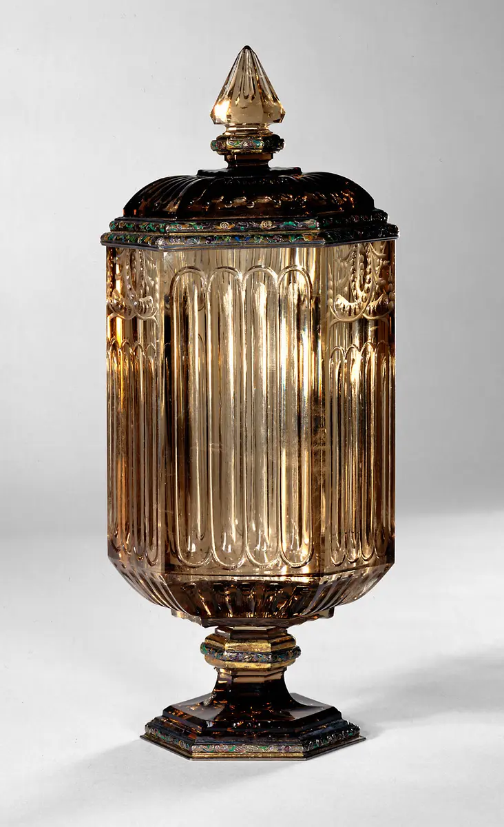 Deckelvase