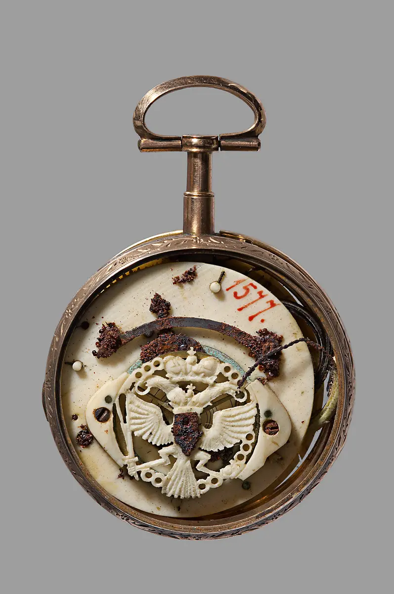 Taschenuhr mit Elfenbeinwerk, aus dem Besitz Kaiser Franz II./I.