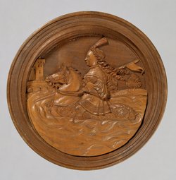 Die Jungfrau Cloelia zu Pferd; Spielstein für das Brettspiel für den "Langen Puff"