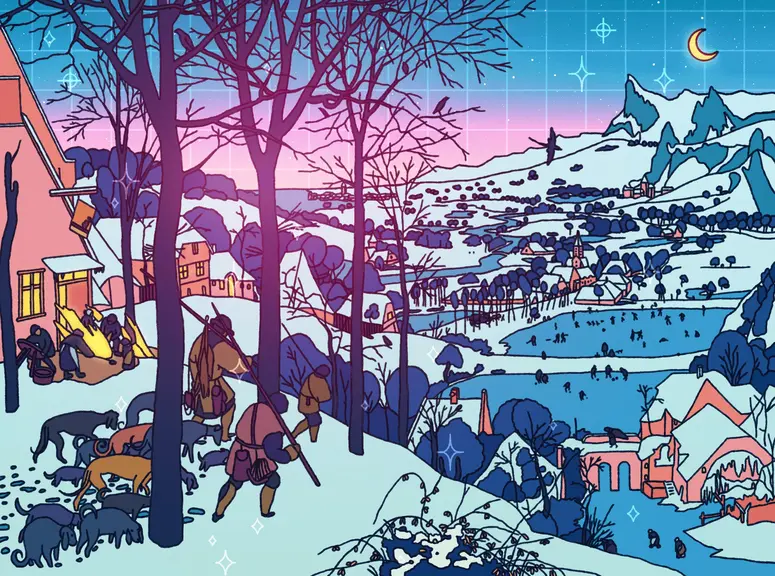 Hunters in the Snow