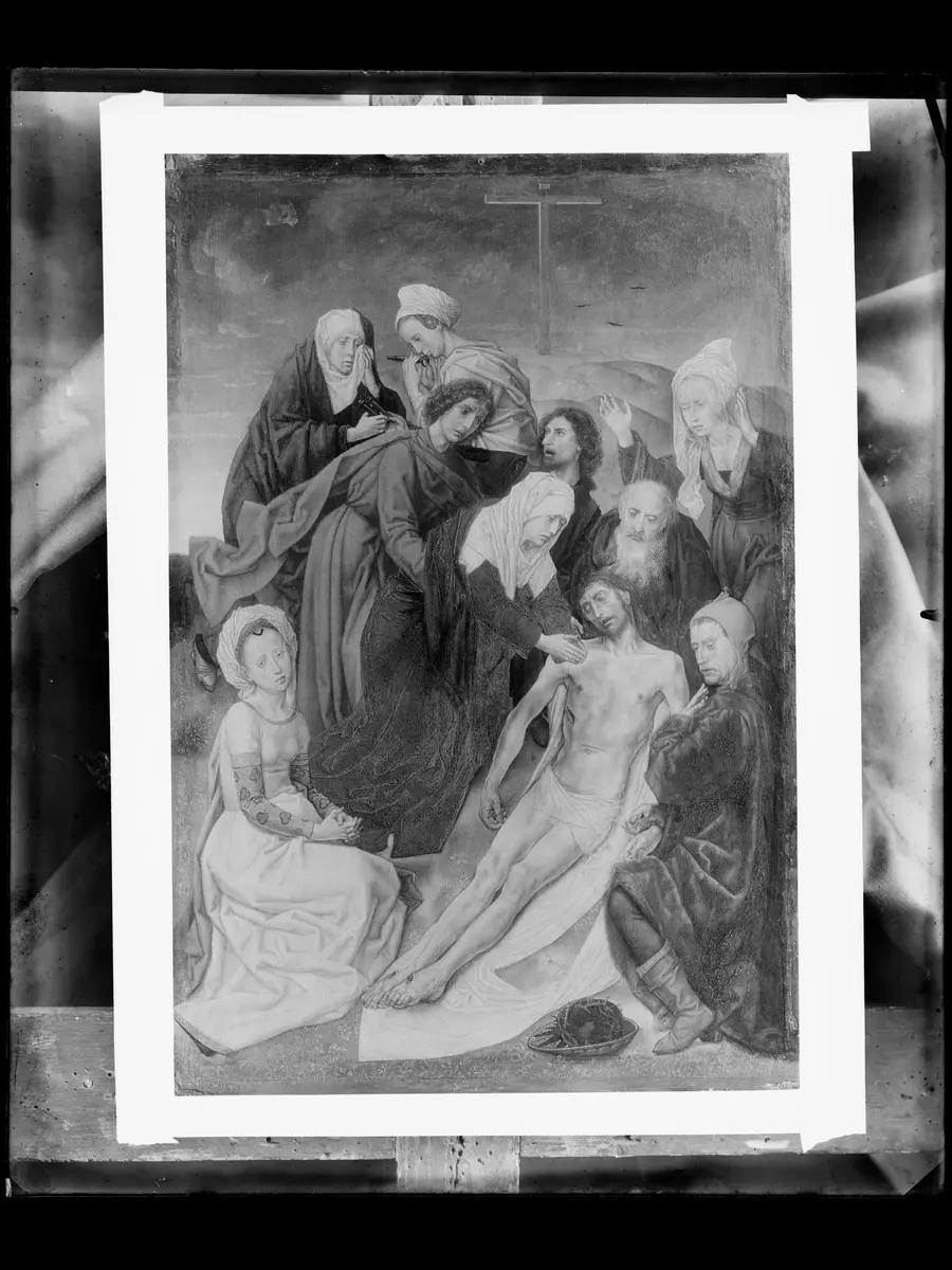 Diptychon mit Sündenfall und Erlösung: Beweinung Christi