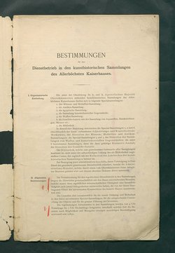 Bestimmungen für den Dienstbetrieb in den kunsthistorischen Sammlungen des Allerhöchsten Kaiserhauses