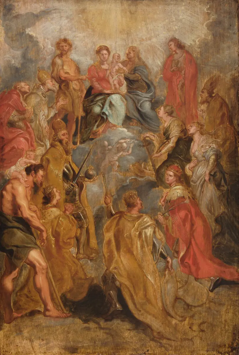 Hl. Anna Selbdritt, verehrt von Heiligen des Hauses Habsburg
