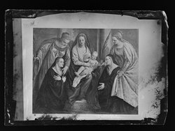 Maria mit Kind, den hll. Lucia, Katharina und zwei Nonnen als Stifterinnen