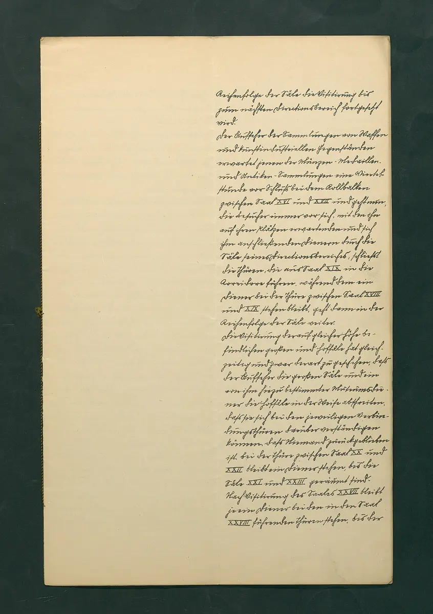 handschriftliche Dienstordnung für Museumsaufseher