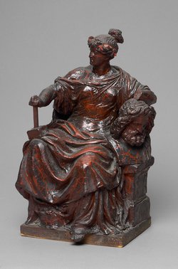 Allegorie der Bildhauerei / Figurenschmuck der Fassade des Kunsthistorischen Museums in Wien.