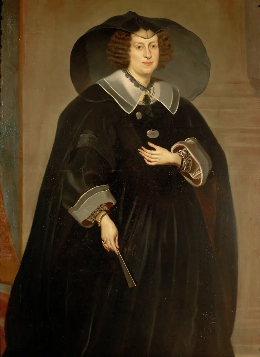 Claudia de' Medici (1604-1648), Erzherzogin, in Witwentracht, Kniestück