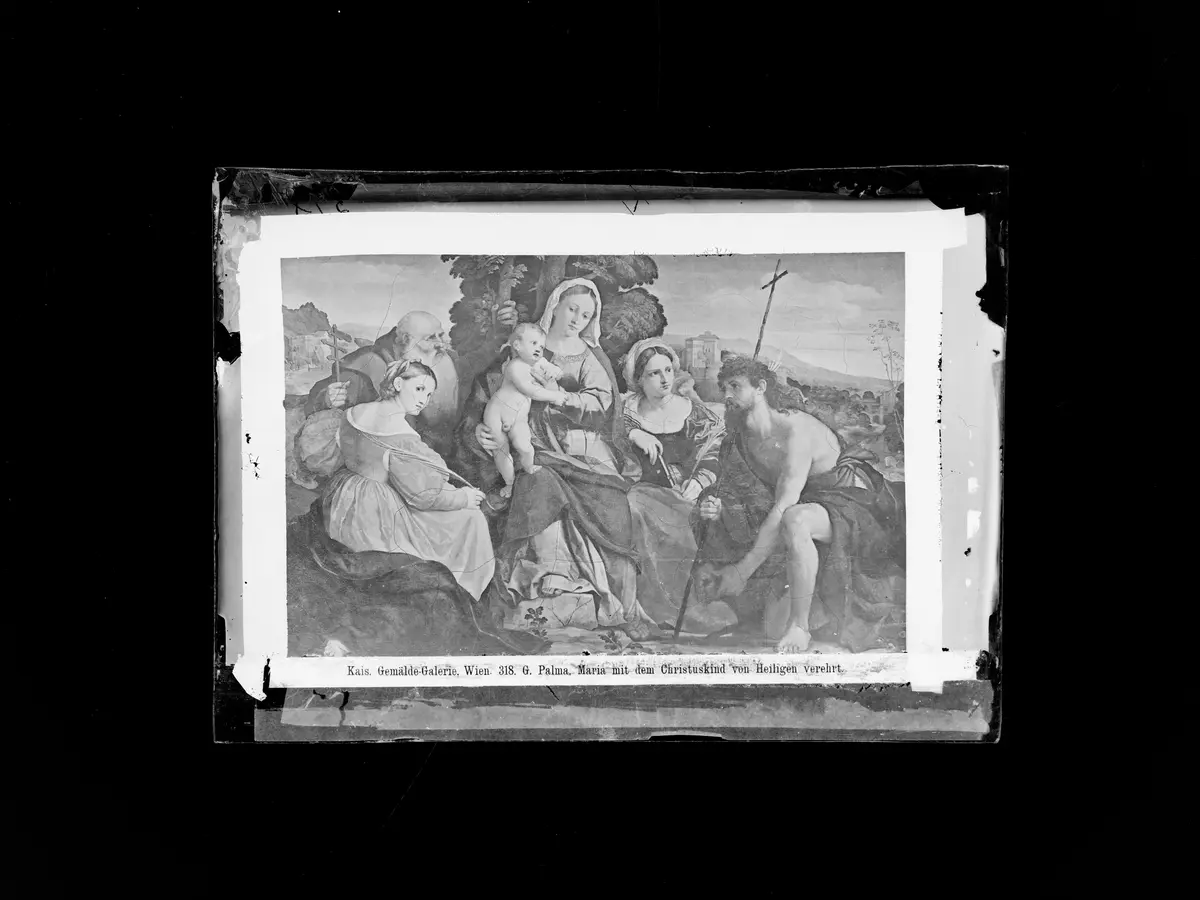 Maria mit Kind und Heiligen Katharina und Coelestin (links) und Johannes d. Täufer und Barbara (rechts)