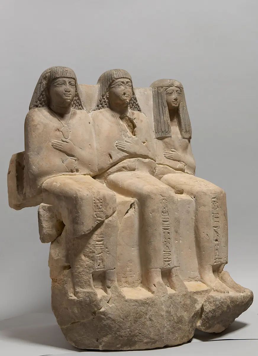 Statuengruppe des Meri-ptah, des Sa-aset und der Kafi