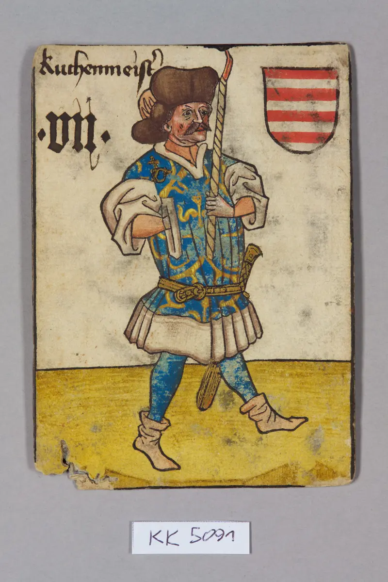 Playing card, Hungary, Kitchen Master (Seven), from the so-called Hofämterspiel
