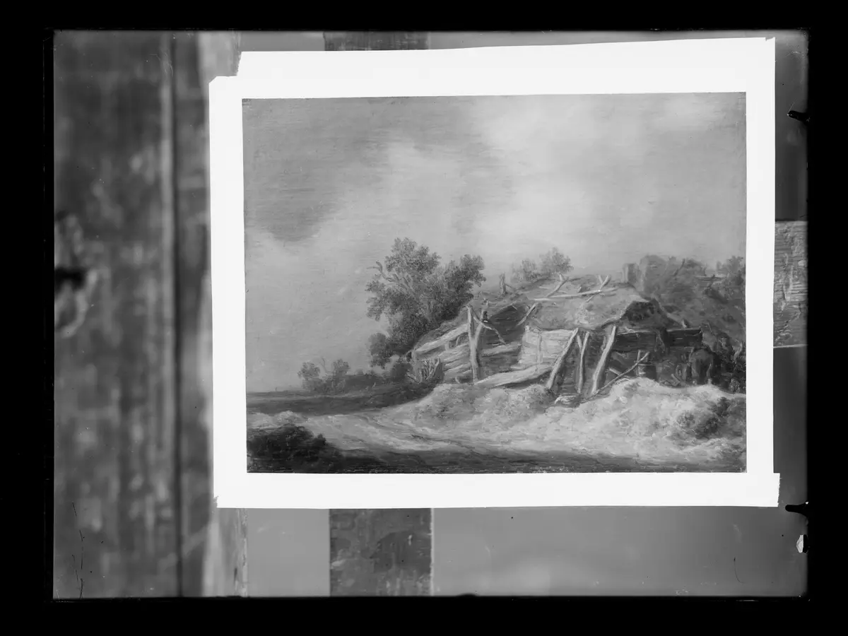 Landschaft mit Bauernhaus