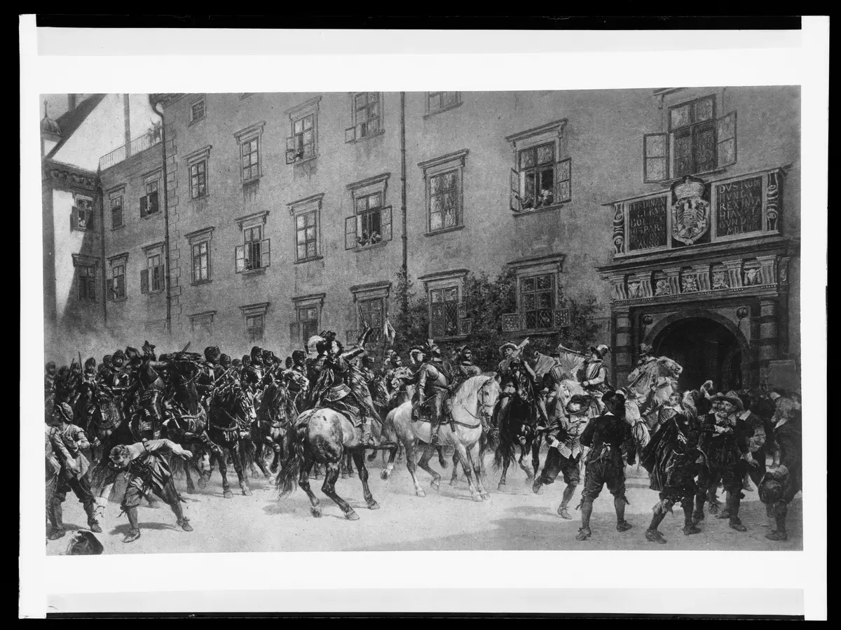 Einzug der Dampierre-Kürassiere in die Hofburg