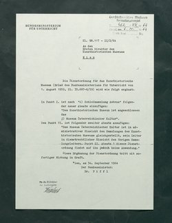 Ergänzung der Dienstordnung (Aufnahme des Museums Österreichischer Kultur)