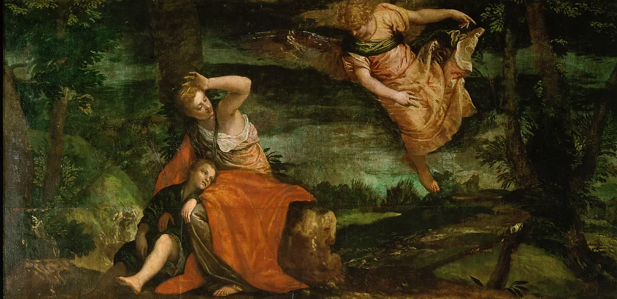 Der Engel erscheint Hagar in der Wüste