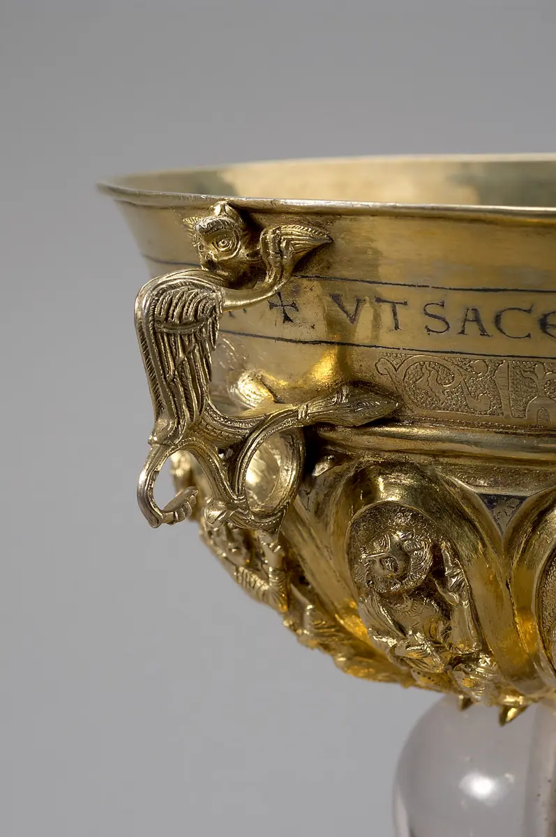 Kommunionkelch mit Patene und Saugröhrchen, sog. Kelch aus St. Peter