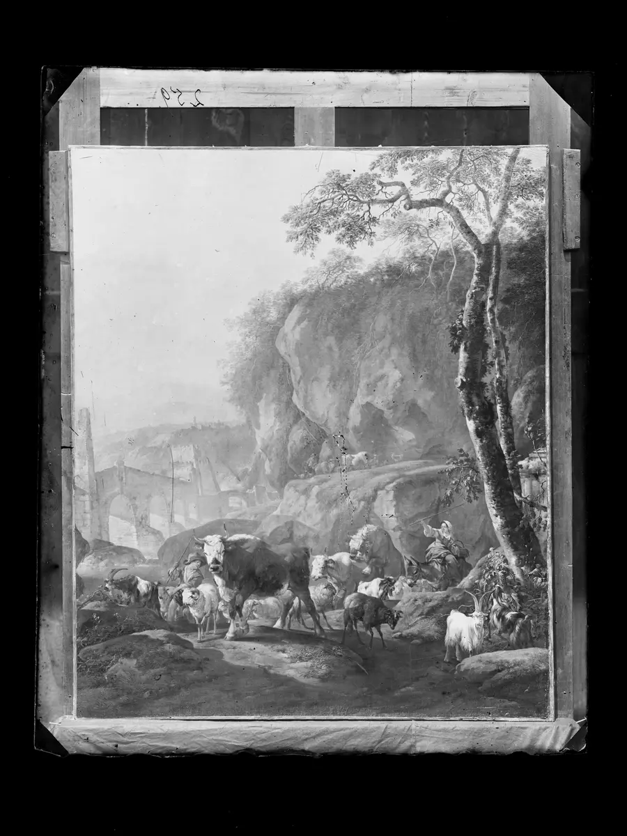 Südliche Landschaft mit Viehherde
