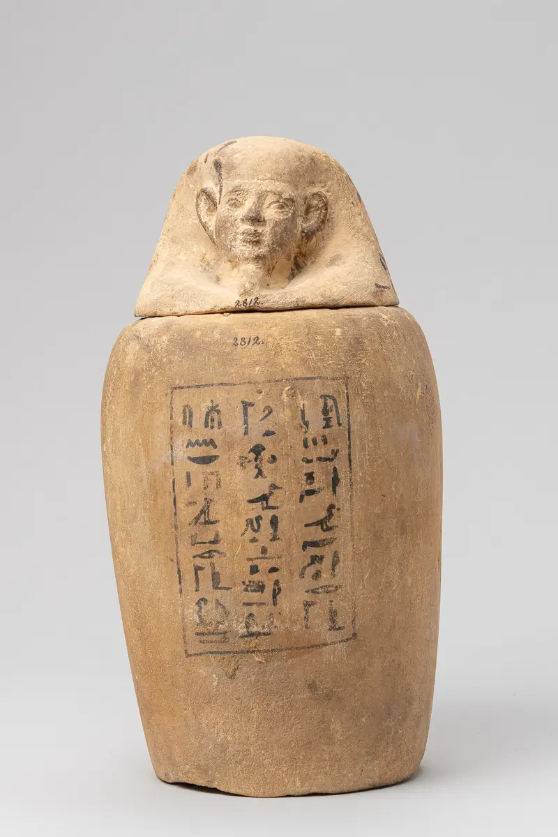 Kanope des Wah-ib-re mit Deckel in Form eines Menschenkopfes