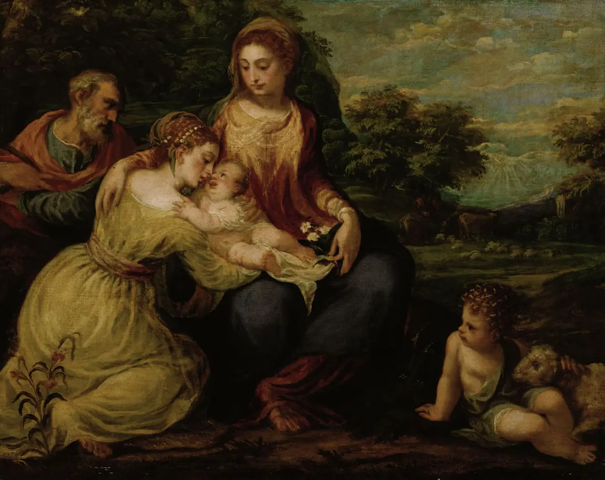 Hl. Familie mit Katharina und Johannesknaben