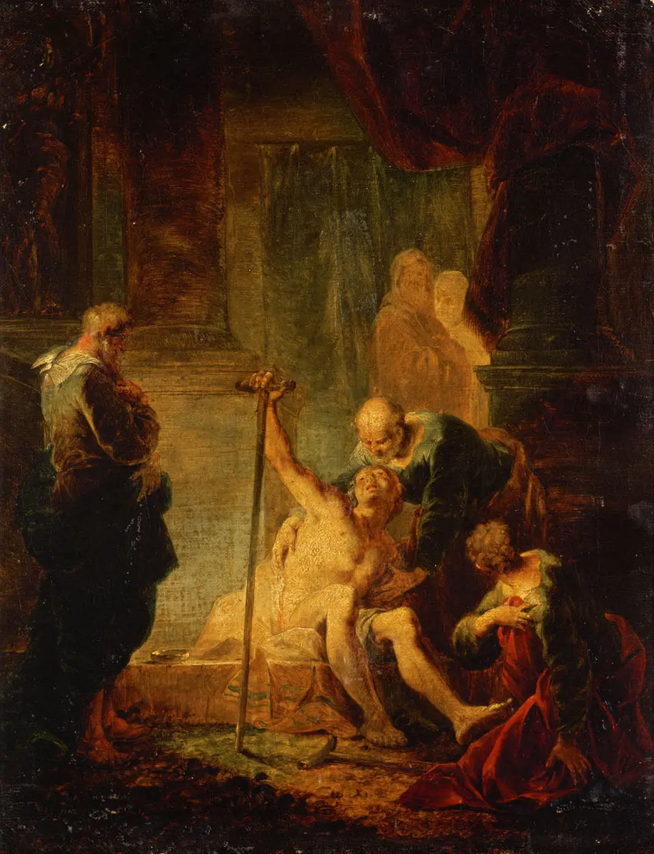 Petrus und Johannes heilen den Lahmgeborenen im Tempel