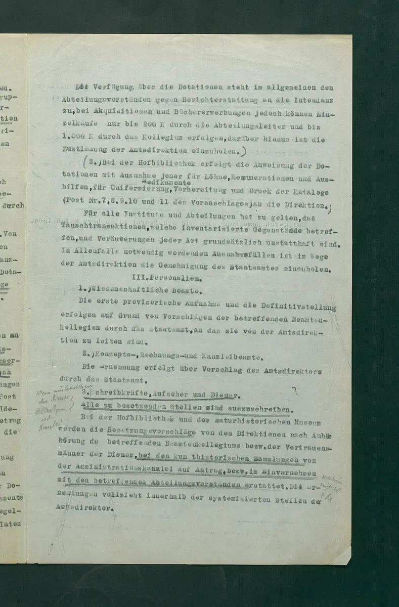 Bestimmungen zu den Agenden der provisorischen Verwaltung durch den Hofärar