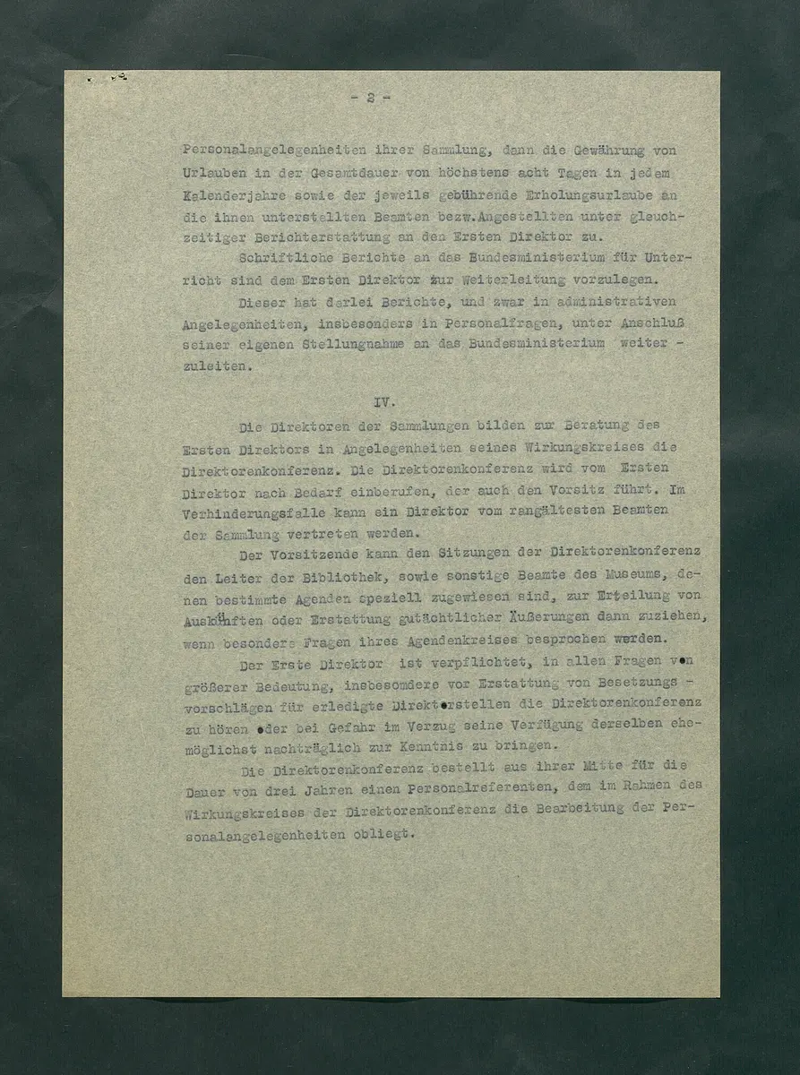 Dienstvorschriften für das Kunsthistorische Museum