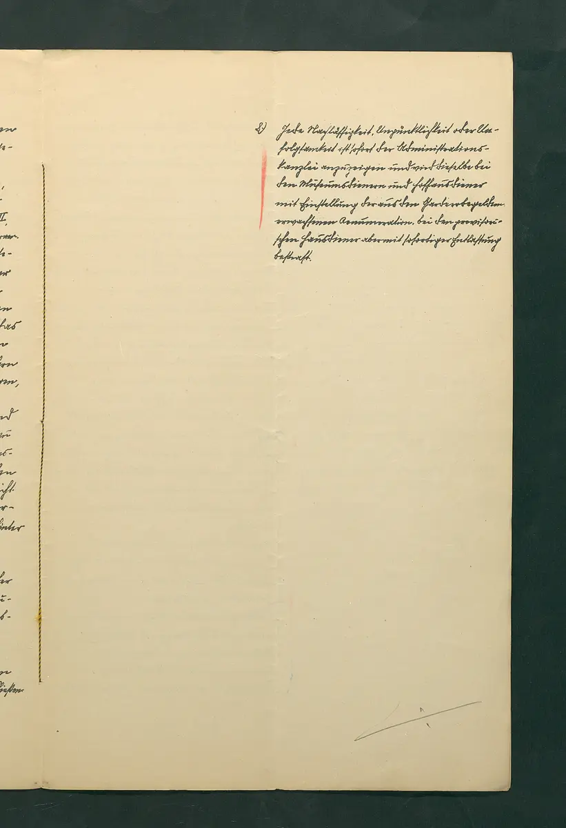 handschriftliche Dienstordnung für Museumsaufseher