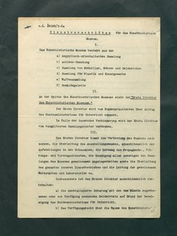 Dienstvorschriften für das Kunsthistorische Museum