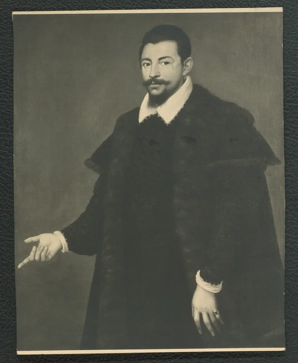 Moroni (?) Oberitalienisch 1650. Männliches Bildnis. Kniestück. Öl-Leinwand, 123 x 98 cm