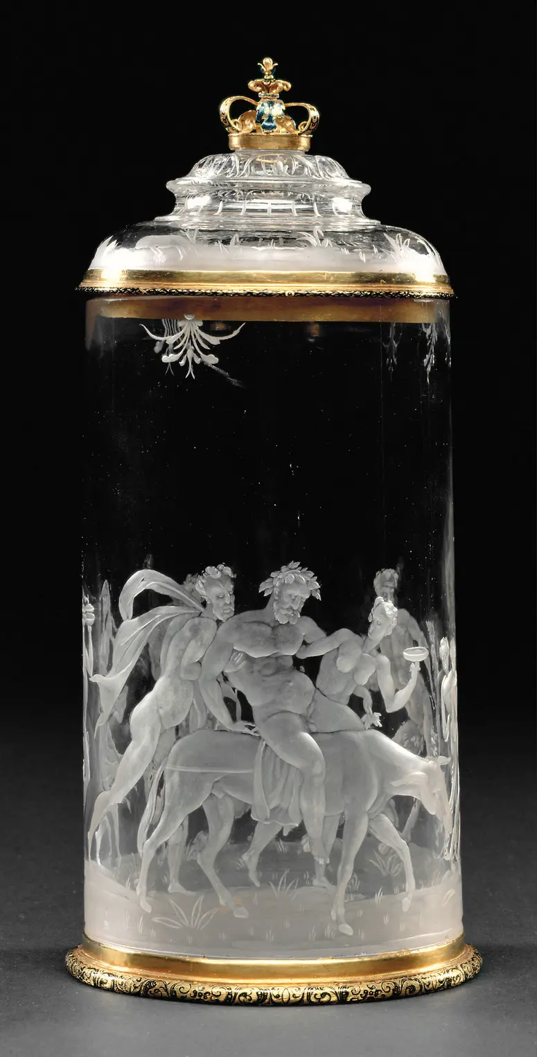 Lidded Vessel with the Drunken Silenus