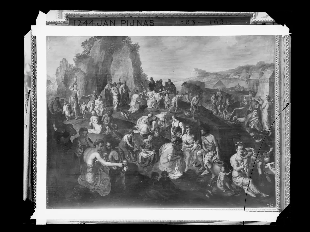 Moses schlägt Wasser aus dem Felsen