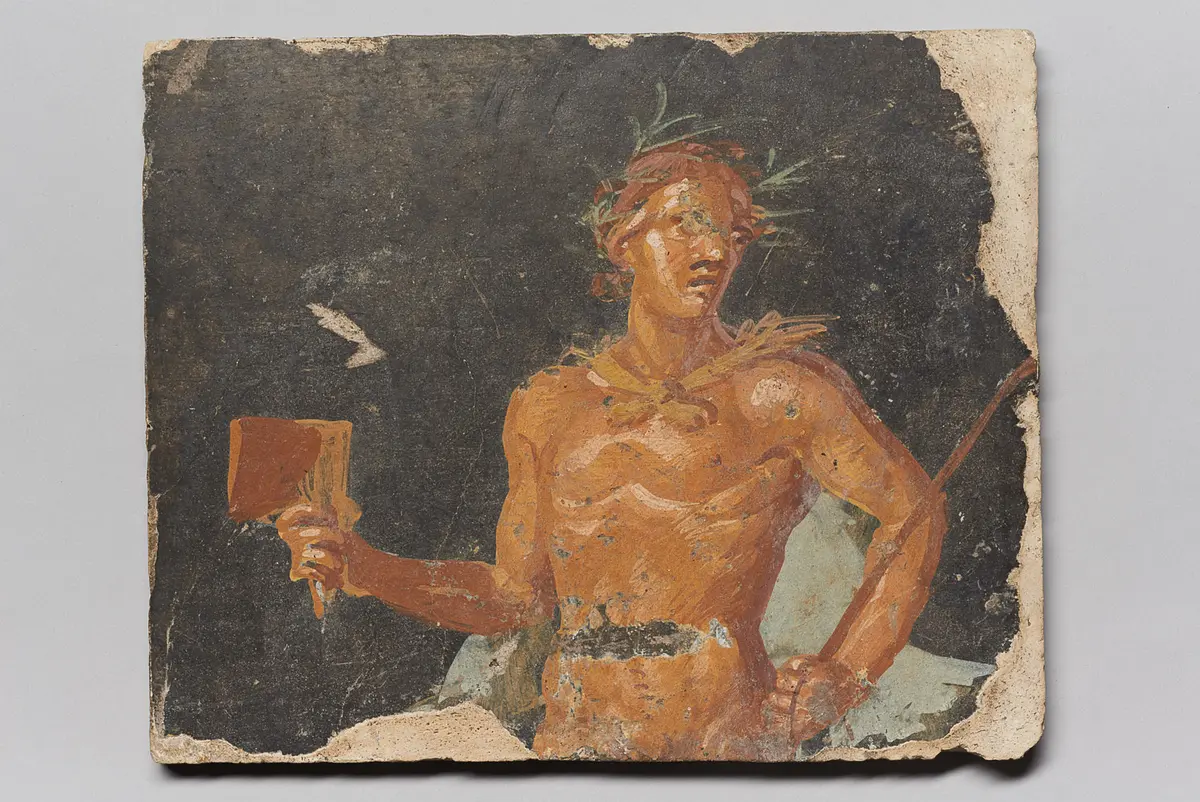 Jugendlicher Satyr mit Hirtenstab und Klapper