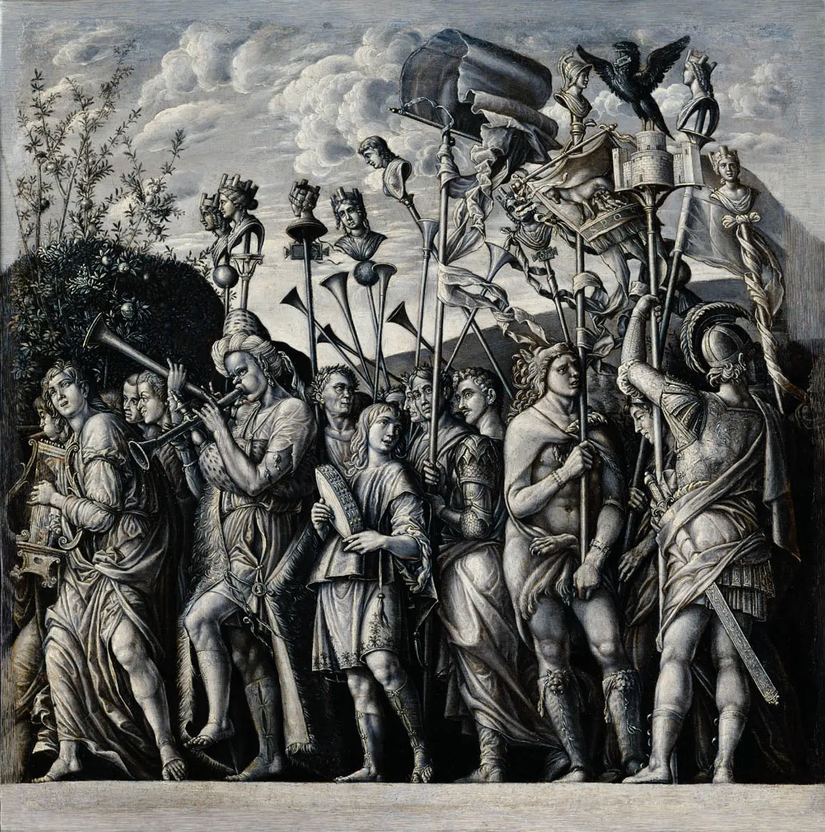 Triumphzug Cäsars: Musiker und Standartenträger