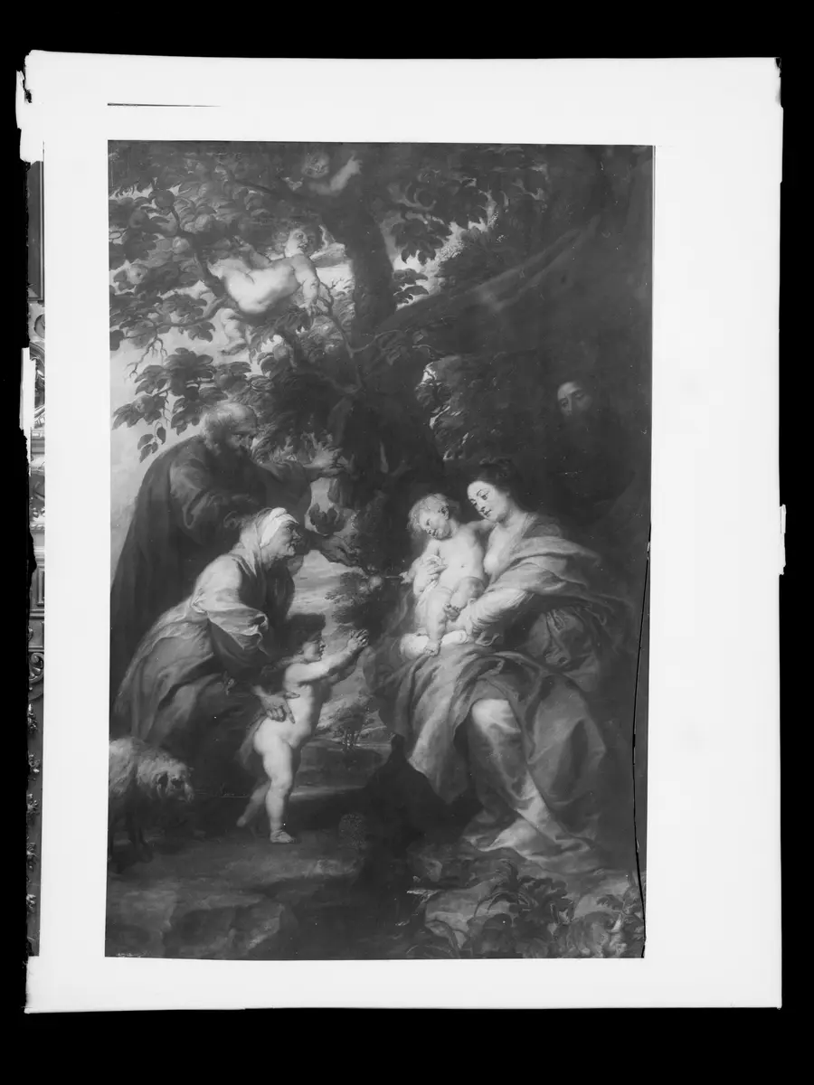 Ildefonso-Altar: Die Hl. Familie unter dem Apfelbaum (Außenseiten der Flügel)