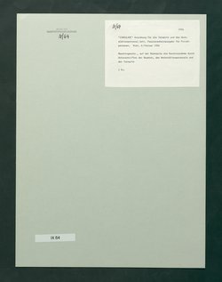 Anordnung an das Personal betreffend Passierscheinausgabe