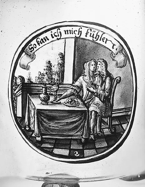 Deckelbecher mit galanten Szenen