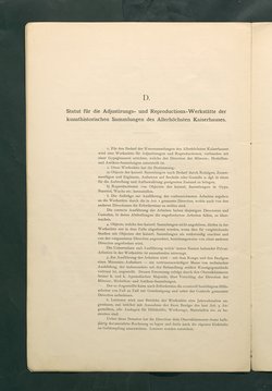 Bestimmungen für den Dienstbetrieb in den kunsthistorischen Sammlungen des Allerhöchsten Kaiserhauses