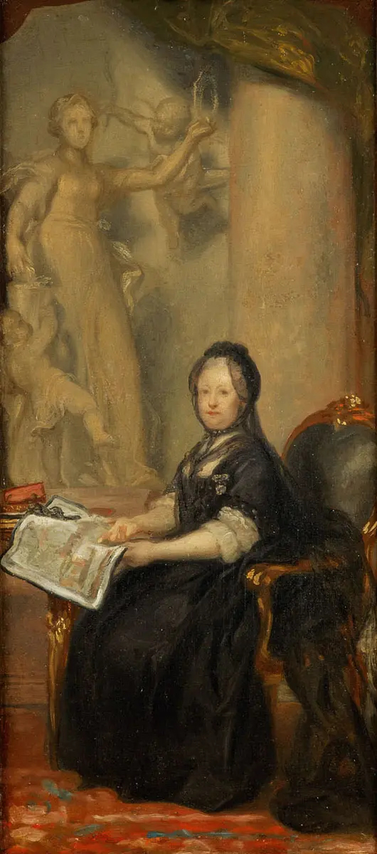 Kaiserin Maria Theresia (1717-1780) mit der Statue des Friedens
