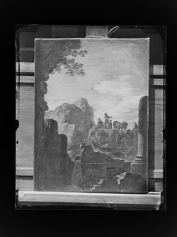 Landschaft mit Ruinen und Hirten