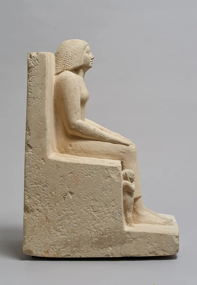 Sitzstatue der Chent und ihres Sohnes Rudju