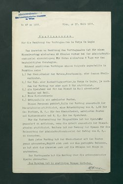 Bestimmungen für die Benützung des Vortragssaals im Corps de Logis