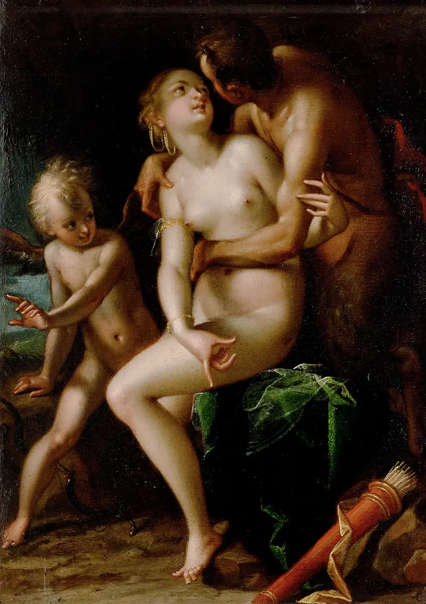 Venus, Cupid and a Satyr (?)