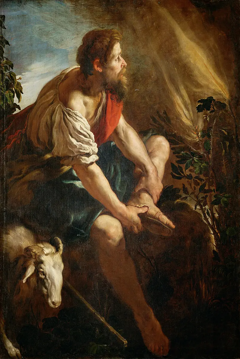 Moses vor dem brennenden Dornbusch