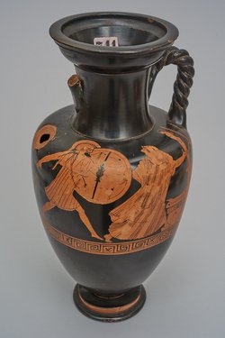 Menelaos verfolgt Helena (A), Fliehende Frau (B)